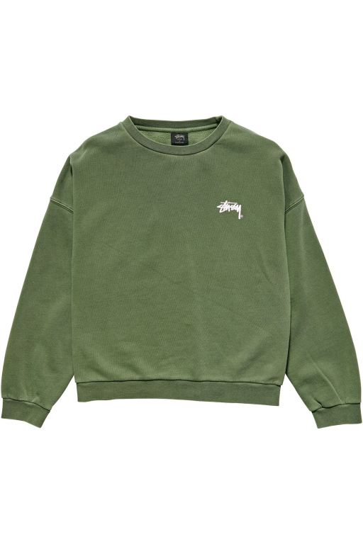 Stussy Womens Parkway OS Crew Sweaters Green - SJNWG2789